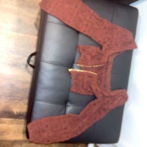 This is a Non stretch Brown Crochet crop top . NEW ! NEVER WORN !